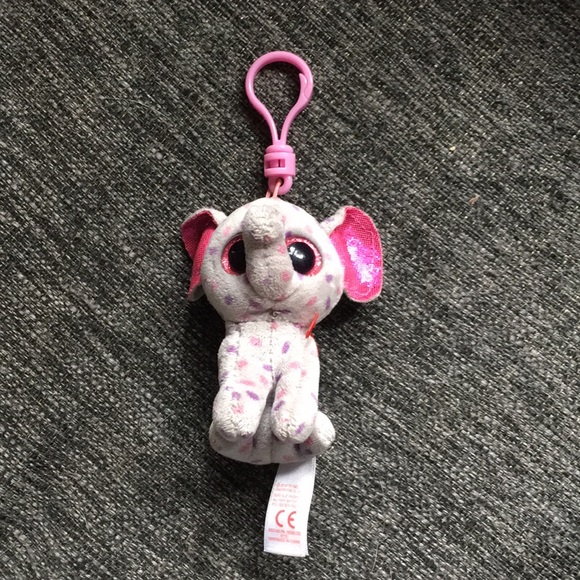 beanie boo elephant keychain